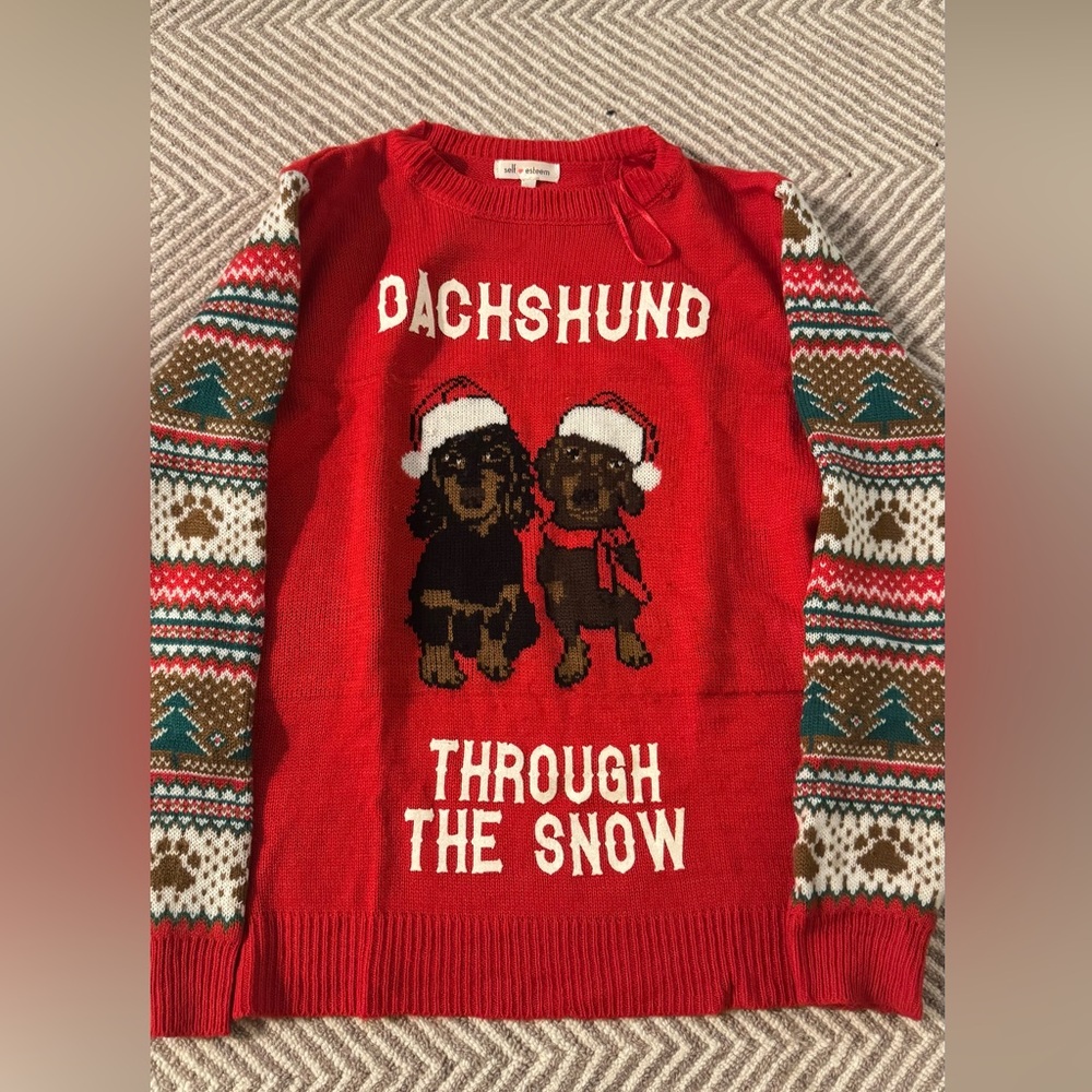 Self Esteem Vibrant Holiday Sweater and Scarf - Picture 2 of 12